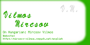 vilmos mircsov business card